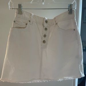 Zara White Mini Jean Skirt